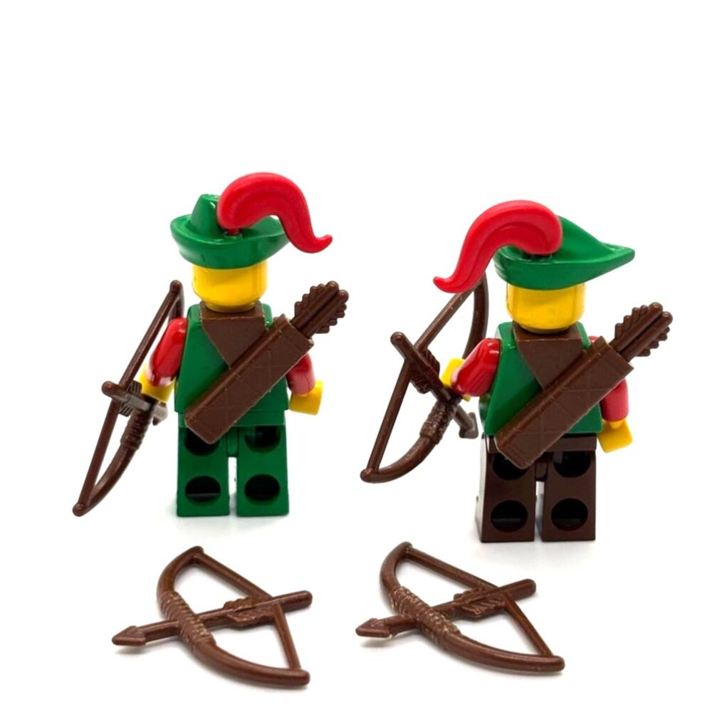 LEGO Castle Forestmen Set of 2 with Bows & Arrows, Hats - Vintage - Picture 2 of 2